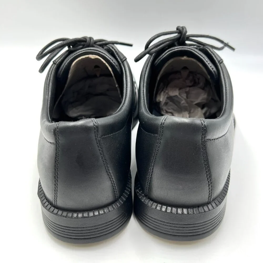 Rockport Mens Size 8‎ Dressports Plain Toe Black Leather Oxfords Shoes